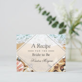 Summer Sandy Beach Starfish Brautparty Rezept Postkarte (Stehend Vorderseite)