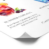 Summer Sangria Blue Beach Signature Cocktails Menü Poster (Ecke)