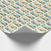 Summer Santa Wrapping Paper – Tropical Christmas B Geschenkpapier (Ecke)