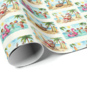 Summer Santa Wrapping Paper – Tropical Christmas B Geschenkpapier (Rolleneckpunkt)