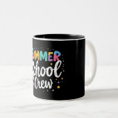 Summer School Crew Mug – Fun Teacher&Student Gift Zweifarbige Tasse (VorderseiteRechts)