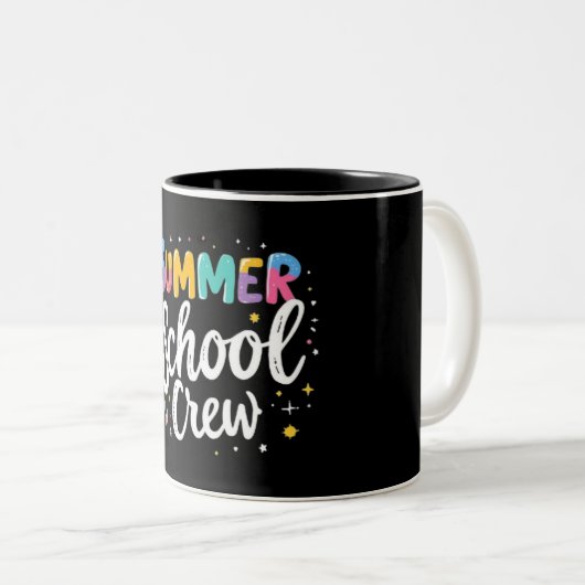 Summer School Crew Mug – Fun Teacher&Student Gift Zweifarbige Tasse (VorderseiteRechts)