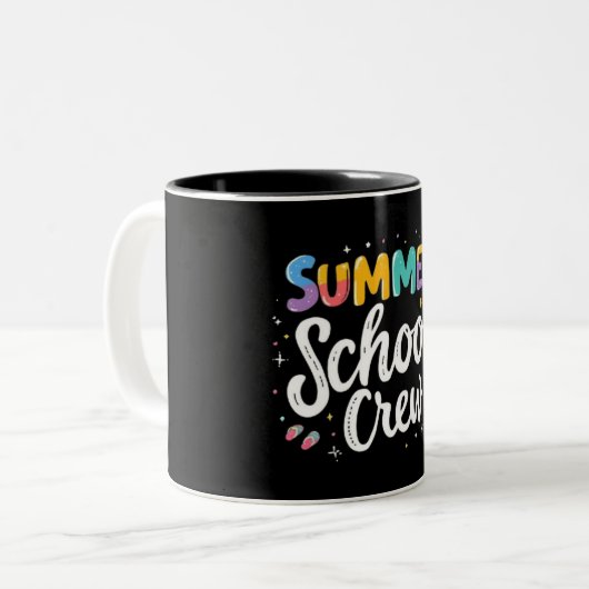 Summer School Crew Mug – Fun Teacher&Student Gift Zweifarbige Tasse (Vorderseite Links)