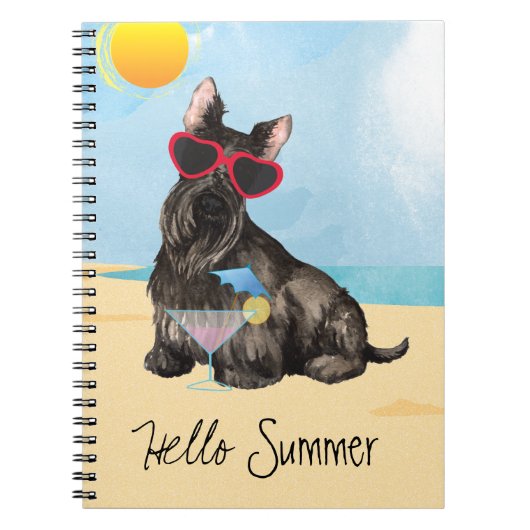 Summer Scottish Terrier Notizblock (Vorderseite)