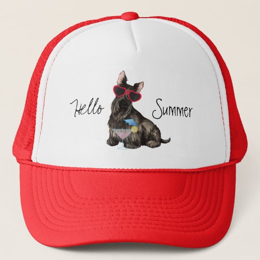 Summer Scottish Terrier Truckerkappe (Vorderseite)