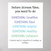 Summer Screen Time Regeln einfaches Poster (Vorne)