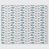 Summer Sea Blue White Fishing Patches Geschenkpapier (Flach)