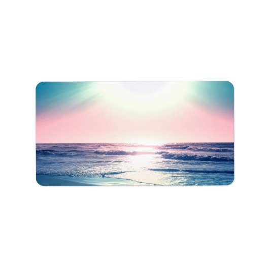 Summer Sea Sunset Tropical Beach Foto Adressaufkleber (Vorne)