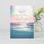 Summer Sea Sunset Tropical Beach Foto Einladung (Stehend Vorderseite)