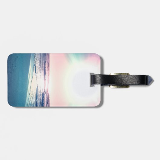 Summer Sea Sunset Tropical Beach Foto Gepäckanhänger (Rückseite horizontal)