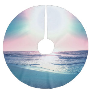 Summer Sea Sunset Tropical Beach Foto Polyester Weihnachtsbaumdecke