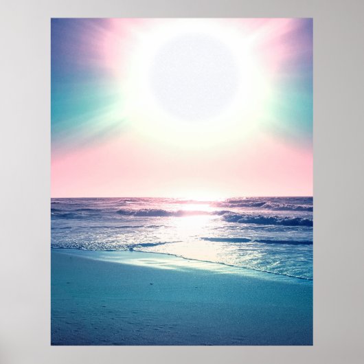 Summer Sea Sunset Tropical Beach Foto Poster (Vorne)