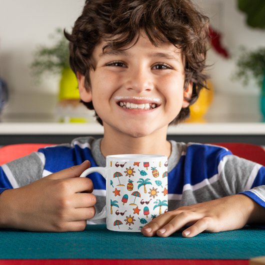 Summer Seamless Muster Hintergrund Kaffeetasse