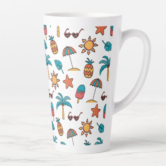 Summer Seamless Muster Hintergrund Milchtasse (Rechts)