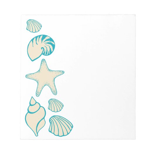 Summer Seashell Beach Notepad Geschenk Notizblock (Vorderseite)