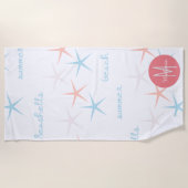 Summer Seashells Beach Starfish Strandtuch (Vorderseite)