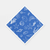 Summer Seashells Frame Beach Wedding Blue Serviette (Ecke)