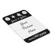 Summer Seashells in Black Rett-the-Date Magnet (Rechte Seite)