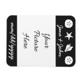 Summer Seashells in Black Rett-the-Date Magnet (Horizontal)