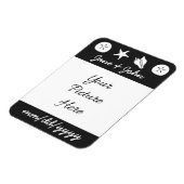 Summer Seashells in Black Rett-the-Date Magnet (Linke Seite)