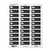 Summer Seashells in Black Return Address Label (Vorne)
