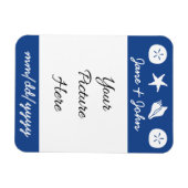 Summer Seashells in Blue Rett-the-Date Magnet (Horizontal)
