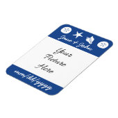 Summer Seashells in Blue Rett-the-Date Magnet (Linke Seite)