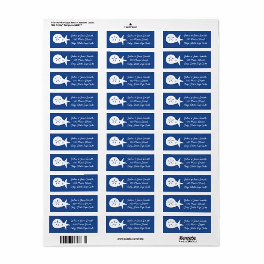 Summer Seashells in Blue Return Address Label (Vorne)