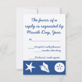 Summer Seashells in Blue RSVP Card Karte (Rückseite)