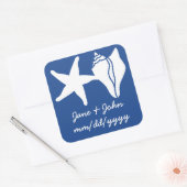 Summer Seashells in Blue Sticker (Umschlag)