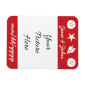 Summer Seashells in Cherry Rett-the-Date Magnet (Horizontal)