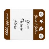 Summer Seashells in Chocolate Rett-the-Date Magnet (Horizontal)