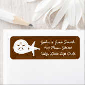 Summer Seashells in Chocolate Return Address Label (Insitu)