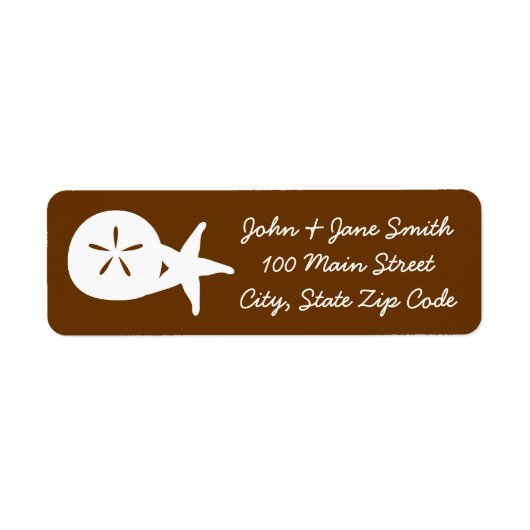 Summer Seashells in Chocolate Return Address Label (Vorne)