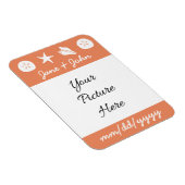 Summer Seashells in Coral Rett-the-Date Magnet (Rechte Seite)