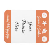 Summer Seashells in Coral Rett-the-Date Magnet (Horizontal)