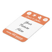 Summer Seashells in Coral Rett-the-Date Magnet (Linke Seite)