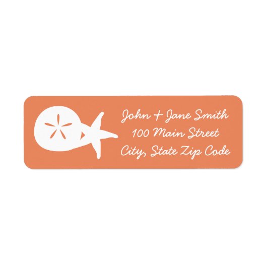 Summer Seashells in Coral Return Address Label (Vorne)