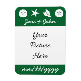 Summer Seashells in Green Rett-the-Date Magnet