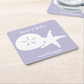 Summer Seashells in Lavender Paper Untersetzer (angewinkelt)
