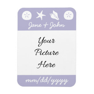 Summer Seashells in Lavender Rett-the-Date Magnet