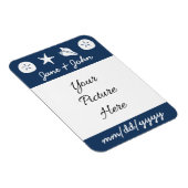 Summer Seashells in Navy Rett-the-Date Magnet (Rechte Seite)
