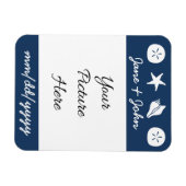 Summer Seashells in Navy Rett-the-Date Magnet (Horizontal)