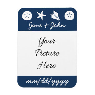 Summer Seashells in Navy Rett-the-Date Magnet