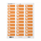 Summer Seashells in Orange Rücksendeadresse Label (Vorne)