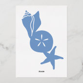 Summer Seashells in Periwinkle Foil Einladung (Rückseite)