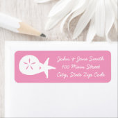 Summer Seashells in Petal Pink Address Label (Insitu)