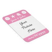 Summer Seashells in Petal Pink Erinnerung Magnet (Rechte Seite)