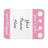 Summer Seashells in Petal Pink Erinnerung Magnet (Horizontal)
