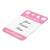 Summer Seashells in Petal Pink Erinnerung Magnet (Linke Seite)